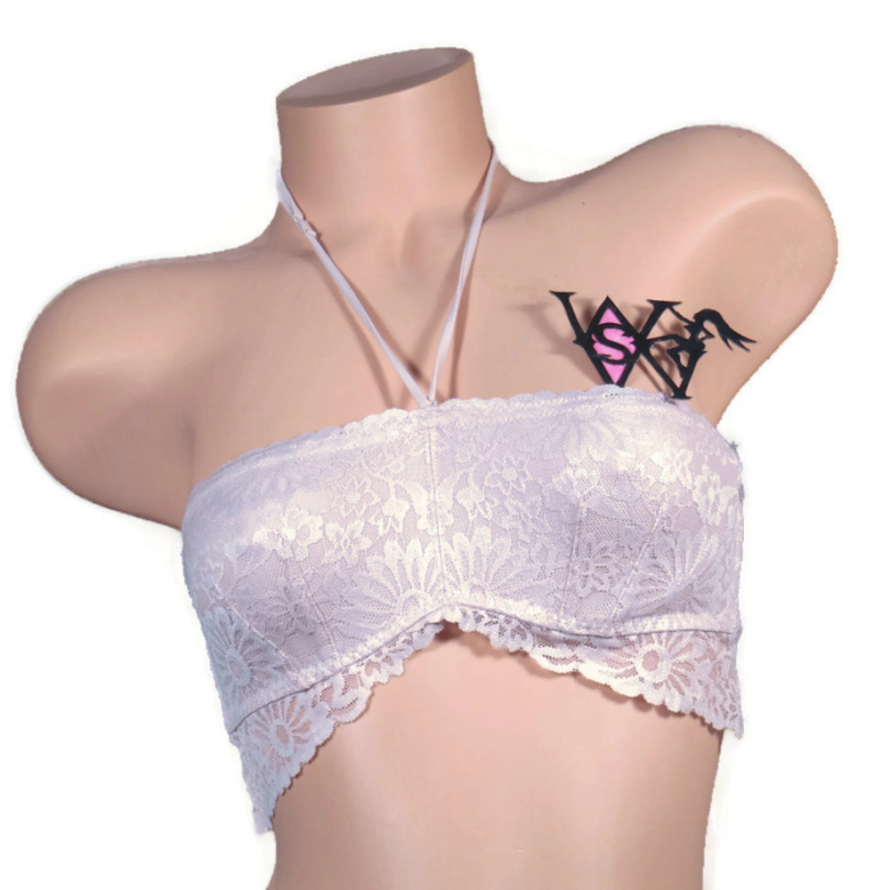 VS PINK Lace Halter Bralette Multi Way Beige XS